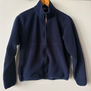 L. L. Bean Womens Fleece Size Small Zipper Close & Pockets Blue Vintage Polartec